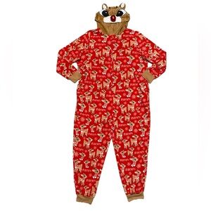 Rudolph the Red Nosed Reindeer Onesie Women’s 3XL Sleepwear Christmas Union Suit
